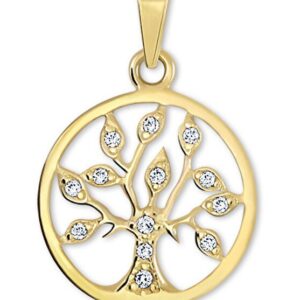 Soliter Zlatý přívěsek Strom života s krystaly 249 001 00442