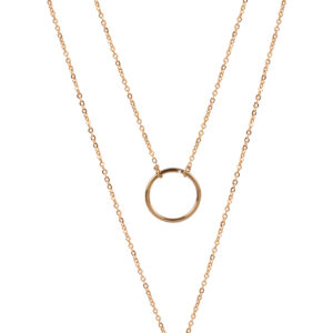 Troli Dvojitý náhrdelník se stylovými přívěsky z pozlacené oceli