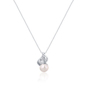 JwL Luxury Pearls Něžný náhrdelník s pravou perlou a zirkony JL0749 (řetízek