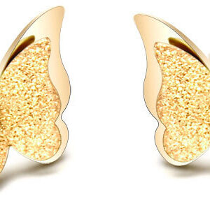 Troli Pozlacené motýlí náušnice Metal Butterfly KES-048-GOLD