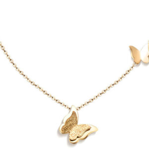 Troli Pozlacený motýlí náhrdelník Metal Butterfly KNSC-257-GOLD