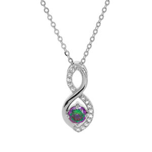Kalace Půvabný stříbrný náhrdelník s topazem Mystic Stone SP08340 (řetízek