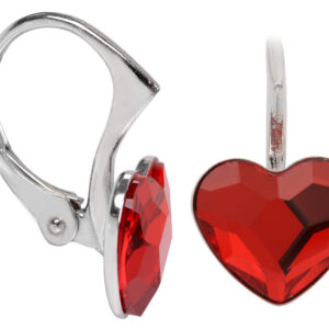 Levien Dívčí stříbrné náušnice Heart Flat Light Siam