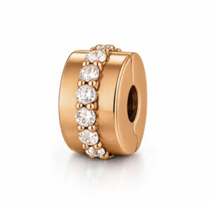 Pandora Bronzový klip s kubickými zirkony Rose Moments 781972CZ