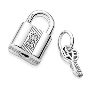 Pandora Stříbrné přívěsky Visací zámek a klíč Moments/ME 790088C01
