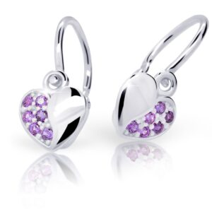 Cutie Jewellery Dětské náušnice z bílého zlata C2160-10-X-2 fialová