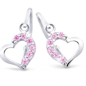 Cutie Jewellery Něžné dětské náušnice z bílého zlata C2757-10-X-2 růžová