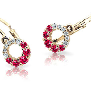 Cutie Jewellery Zlaté dětské náušnice C2154-10-X-1 červená