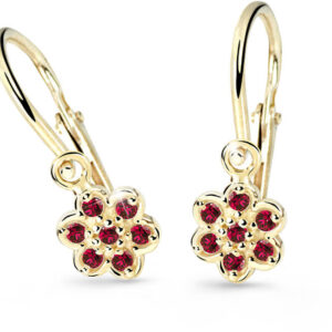 Cutie Jewellery Zlaté dětské náušnice C2746-10-X-1 vínová
