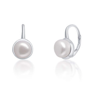 JwL Luxury Pearls Něžné stříbrné náušnice s pravými bílými perlami JL0675