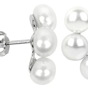 JwL Luxury Pearls Stříbrné náušnice se třemi pravými perlami JL0283