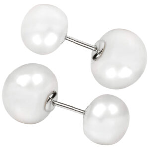 JwL Luxury Pearls Stříbrné oboustranné náušnice s pravými bílými perlami JL0255