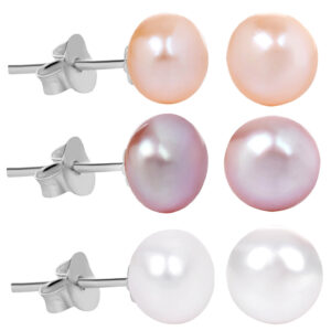 JwL Luxury Pearls Zvýhodněná sada 3 párů perlových náušnic - bílé