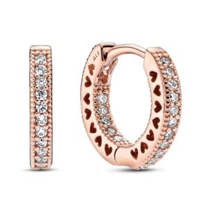 Pandora Třpytivé kruhové náušnice Rose 286317C01