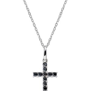 Amen Originální stříbrný náhrdelník se zirkony Cross CRBN03 (řetízek