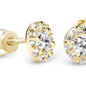 Cutie Diamonds Luxusní peckové náušnice ze žlutého zlata s brilianty DZ60167-30-00-X-1