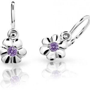 Cutie Jewellery Dětské náušnice z bílého zlata C1736-10-X-2 fialová