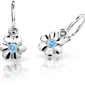 Cutie Jewellery Dětské náušnice z bílého zlata C1736-10-X-2 světle modrá