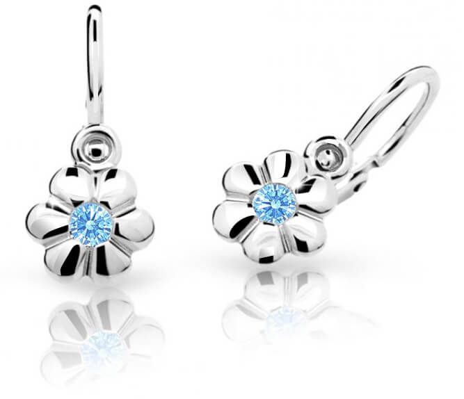 Cutie Jewellery Dětské náušnice z bílého zlata C1736-10-X-2 světle modrá
