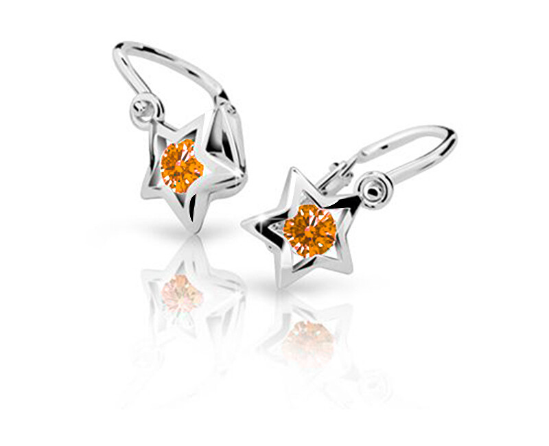 Cutie Jewellery Dětské náušnice z bílého zlata C1942-10-X-2 oranžová