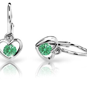 Cutie Jewellery Dětské náušnice z bílého zlata C1943-10-X-2 zelená