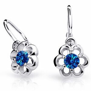 Cutie Jewellery Dětské náušnice z bílého zlata C1947-10-X-2 modrá