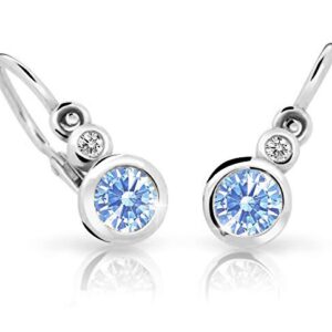 Cutie Jewellery Dětské náušnice z bílého zlata C1984-10-X-2 světle modrá