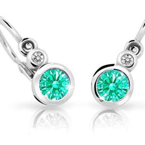 Cutie Jewellery Dětské náušnice z bílého zlata C1984-10-X-2 světle zelená