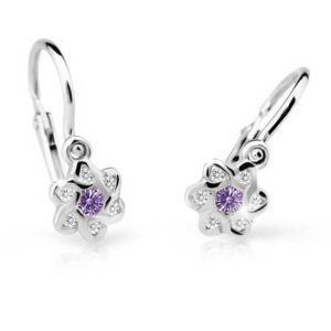 Cutie Jewellery Dětské náušnice z bílého zlata C2149-10-X-2 fialová
