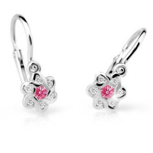 Cutie Jewellery Dětské náušnice z bílého zlata C2149-10-X-2 fuchsiová