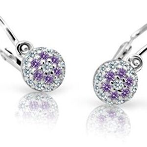 Cutie Jewellery Dětské náušnice z bílého zlata C2150-10-X-2 fialová