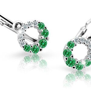 Cutie Jewellery Dětské náušnice z bílého zlata C2154-10-X-2 zelená