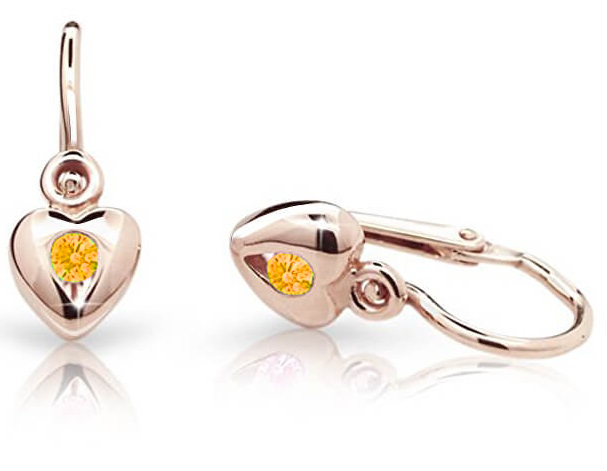 Cutie Jewellery Dětské náušnice z růžového zlata C1556-10-X-4 oranžová