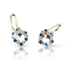 Cutie Jewellery Dětské náušnice ze žlutého zlata C2157-10-X-1 modrá