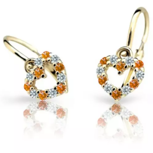 Cutie Jewellery Dětské náušnice ze žlutého zlata C2157-10-X-1 oranžová
