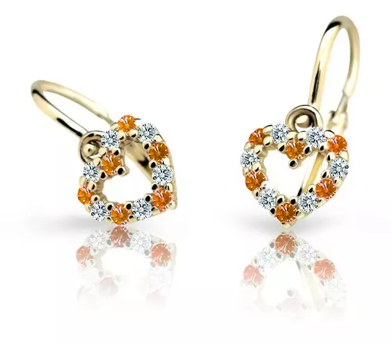 Cutie Jewellery Dětské náušnice ze žlutého zlata C2157-10-X-1 oranžová