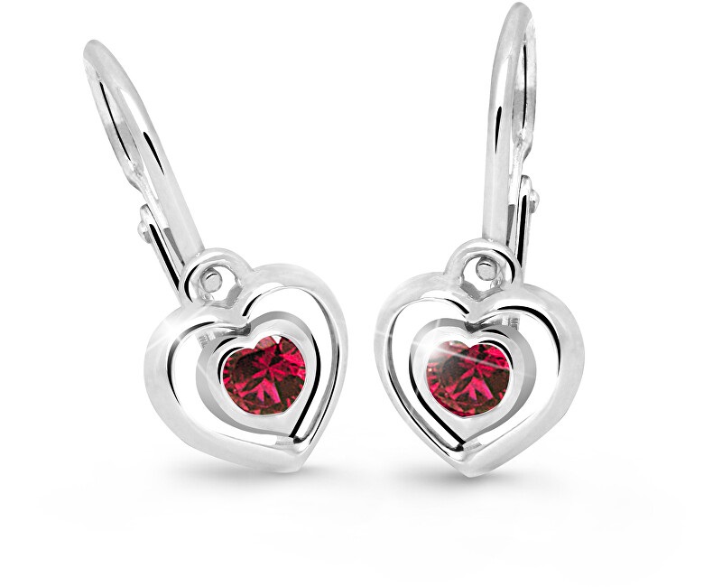 Cutie Jewellery Dětské srdíčkové náušnice C2752-10-X-2 červená