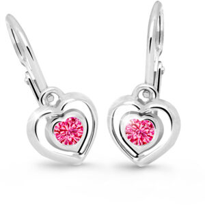 Cutie Jewellery Dětské srdíčkové náušnice C2752-10-X-2 fuchsiová