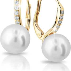 Cutie Jewellery Exkluzivní zlaté náušnice s pravými perlami a zirkony Z6432-3122-50-10-X-1