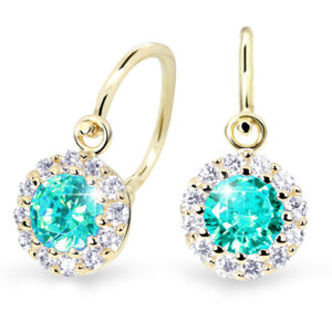 Cutie Jewellery Krásné dětské náušnice ze žlutého zlata C2745-10-X-1 světle zelená