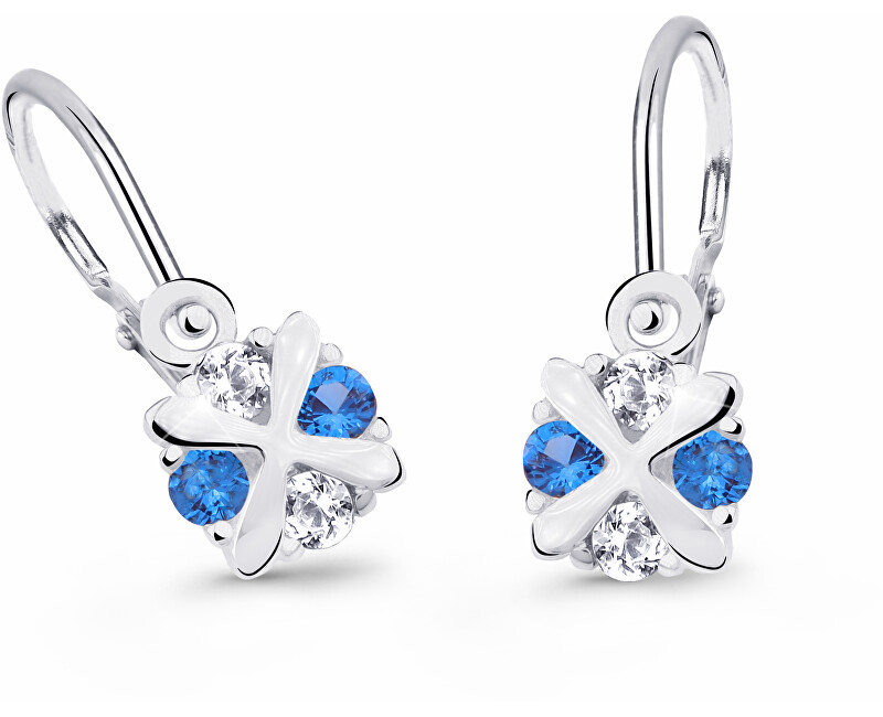 Cutie Jewellery Něžné dětské náušnice z bílého zlata C2753-10-X-2 modrá