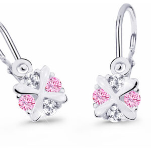 Cutie Jewellery Něžné dětské náušnice z bílého zlata C2753-10-X-2 růžová