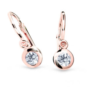 Cutie Jewellery Překrásné dětské náušnice z růžového zlata C1537-10-X-4 bílá