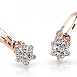 Cutie Jewellery Půvabné dětské náušnice z růžového zlata C2152-10-X-4 bílá