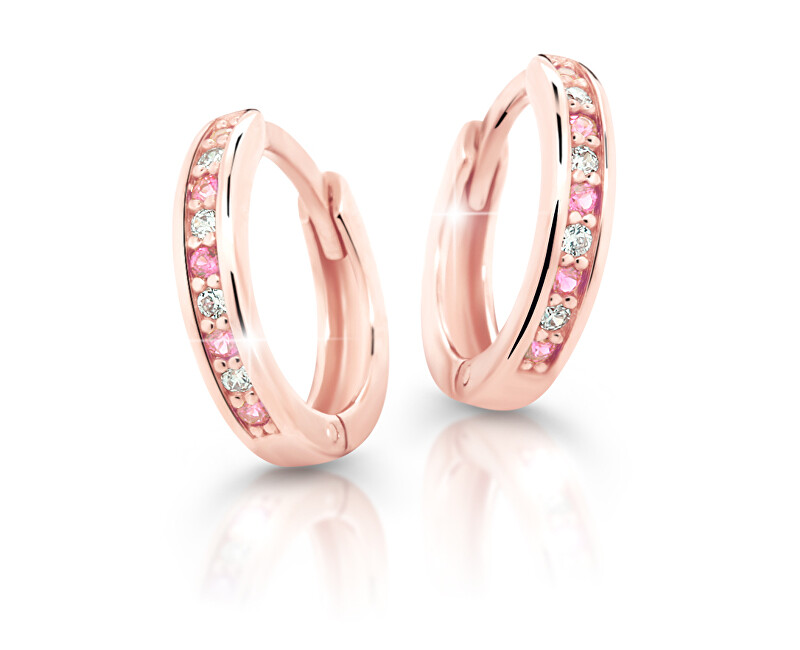 Cutie Jewellery Půvabné kruhové náušnice z růžového zlata C3342-80-X-4 růžová