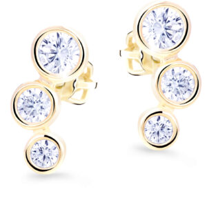 Cutie Jewellery Půvabné zlaté náušnice s třpytivými zirkony Z8030-30-10-X-1