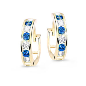 Cutie Jewellery Slušivé dětské náušnice ze žlutého zlata C3345-80-X-1 modrá