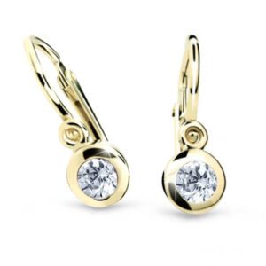 Cutie Jewellery Zlaté dětské náušnice C1537-10-X-1 bílá
