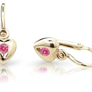 Cutie Jewellery Zlaté dětské náušnice C1556-10-X-1 fuchsiová