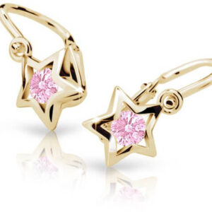 Cutie Jewellery Zlaté dětské náušnice C1942-10-X-1 růžová